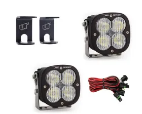 Ram 1500 2009-2021 A-Pillar Light Bracket Kit w/Baja Designs Wide Cornering Pattern XL Sport Series LED Light Pods Pair