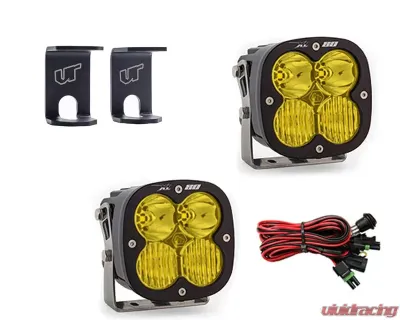 Ram 1500 2009-2021 A-Pillar Light Bracket Kit w/Baja Designs Amber Lens Driving Combo Pattern XL80 Series LED Light Pods Pair - VR-RAM-915-677813
