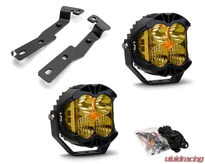 Toyota Tacoma 2016-2021 A-Pillar Light Bracket Kit w/Baja Designs Amber Lens LP4 Pro LED Driving/Combo Pair - VR-TAC-915-279813