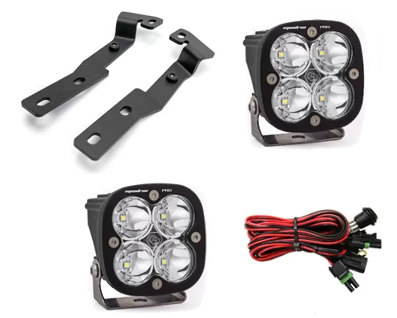Toyota Tacoma 2016-2021 A-Pillar Light Bracket Kit w/Baja Designs Squadron Pro Series Spot Pattern LED Light Pods Pair - VR-TAC-915-497801