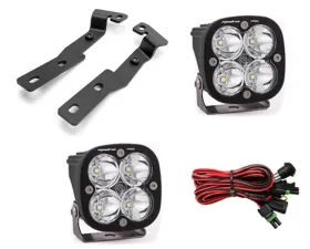 Toyota Tacoma 2016-2021 A-Pillar Light Bracket Kit w/Baja Designs Squadron Pro Series Spot Pattern LED Light Pods Pair