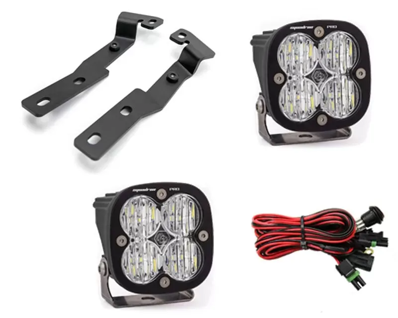 Toyota Tacoma 2016-2021 A-Pillar Light Bracket Kit w/Baja Designs Squadron Pro Series Wide Cornering Pattern LED Light Pods Pair - VR-TAC-915-497805