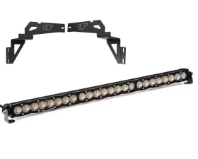 Toyota Tundra 2014-2021 Lower Bumper Light Bar Bracket w/Baja Designs 30 Inch Wide Driving Pattern S8 Series LED Light Bar