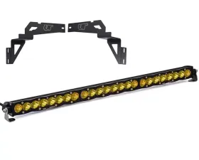 Toyota Tundra 2014-2021 Lower Bumper Light Bar Bracket w/Baja Designs 30 Inch Amber Driving Combo Pattern S8 Series LED Light Bar