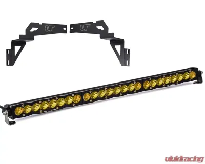 Toyota Tundra 2014-2021 Lower Bumper Light Bar Bracket w/Baja Designs 30 Inch Amber Driving Combo Pattern S8 Series LED Light Bar - VR-TUN-900-703013