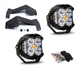 Toyota Tundra 2014-2021 A-Pillar Light Bracket Kit w/Baja Designs Spot Clear Lens LP4 Pro LED Pair Toyota Tundra 2007-2021
