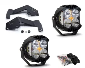Toyota Tundra 2014-2021 A-Pillar Light Bracket Kit w/Baja Designs Clear Lens LP4 Pro LED Driving/Combo Pair Toyota Tundra 2007-2021