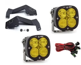 Toyota Tundra 2014-2021 A-Pillar Light Bracket Kit w/Baja Designs Amber Lens Driving Combo Pattern XL80 Series LED Light Pods Pair Toyota Tundra 2007-2021