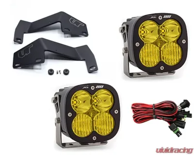 Toyota Tundra 2014-2021 A-Pillar Light Bracket Kit w/Baja Designs Amber Lens Driving Combo Pattern XL80 Series LED Light Pods Pair Toyota Tundra 2007-2021 - VR-TUN-915-677813