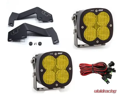 Toyota Tundra 2014-2021 A-Pillar Light Bracket Kit w/Baja Designs Amber Lens Wide Cornering Pattern XL80 Series LED Light Pods Pair Toyota Tundra 2007-2021 - VR-TUN-915-677815