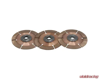Tilton 7.25" 3-Plate 35mm Spline 10 Teeth 6 Rivets Back-to-Back Metallic Clutch Disc Pack - 64185-2-ABA-52