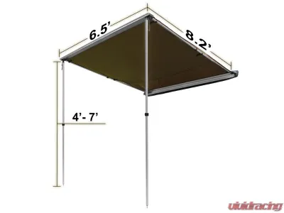 Offgrid Olive Drab Polyester 6.5ft x 8.2ft Pull-Out Roof Top Awning - 100000-000400