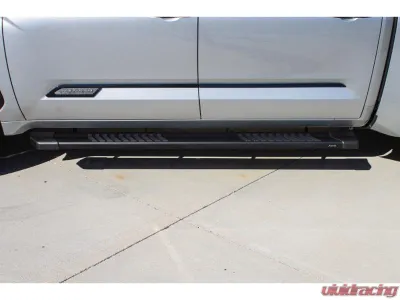 Raptor Series 6inch OEM Style Black Textured Aluminum Slide Track Running Boards Toyota Tundra CrewMax Cab 2022-2024 - 1704-0142BT
