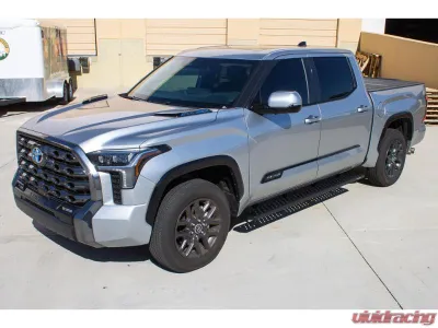 Raptor Series 6.5inch Sawtooth Black Textured Aluminum Slide Track Running Boards Toyota Tundra CrewMax Cab 2022-2024 - 2104-0142BT