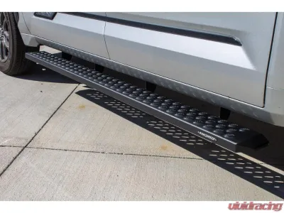 Raptor Series 6.5inch Sawtooth Black Textured Aluminum Slide Track Running Boards Toyota Tundra CrewMax Cab 2022-2024 - 2104-0142BT