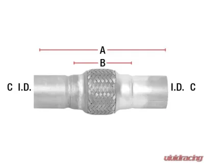 Dynomax 14" Flex Pipe w/ Bushings Hardware-Connector - 42216
