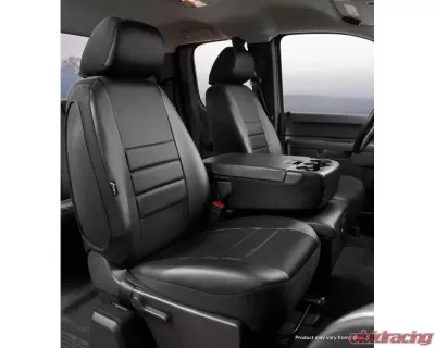 FIA SL60 Series - Leatherlite Simulated Leather Custom Fit Front Seat Cover- Black - SL68-38 BLK/BLK