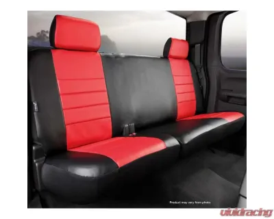 FIA SL60 Series - Leatherlite Simulated Leather Custom Fit Rear Seat Cover- Red Rear - SL65-3 RED