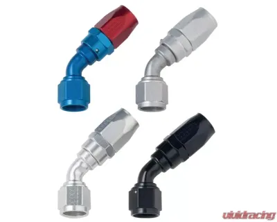 Fragola -12AN x 45 Degree Power Flow Hose End - Black - 104512-BL