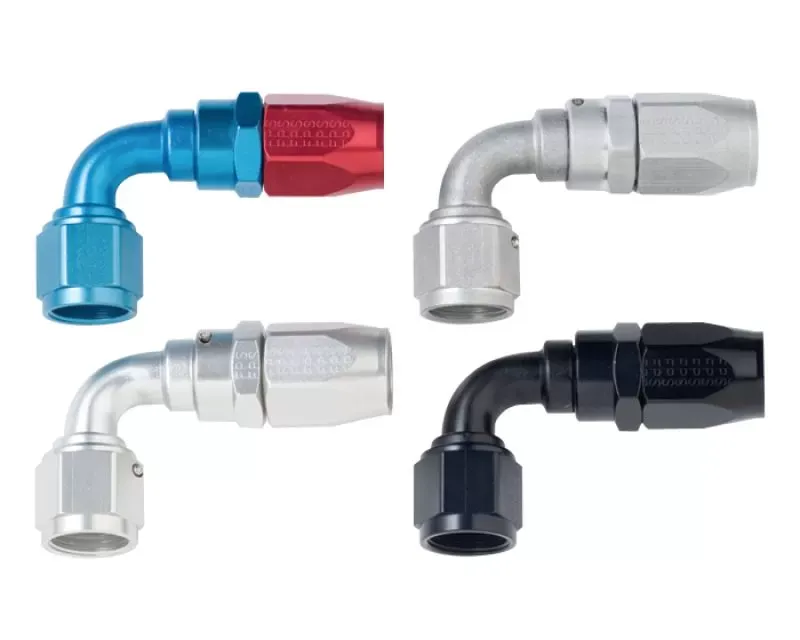 Fragola -6AN x 90 Degree Power Flow Hose End - Black - 109006-BL