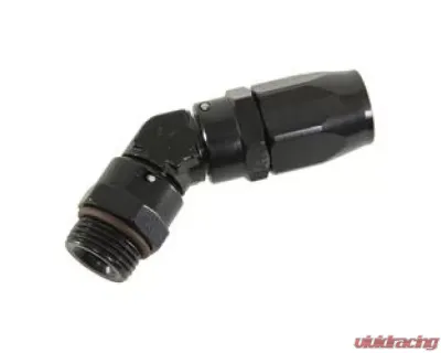 Fragola -12AN x 45 Degree x 1 1/16-12 (12) Hose End - Black - 184512-BL