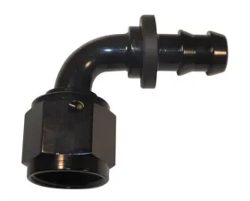 Fragola -10AN Nut x -8AN 90 Degree Push-Lite Hose End For Fuel Cell Conversion - Black