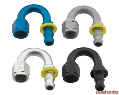 Fragola -10AN Push-Lite End 180 Degree - Black - 218010-BL