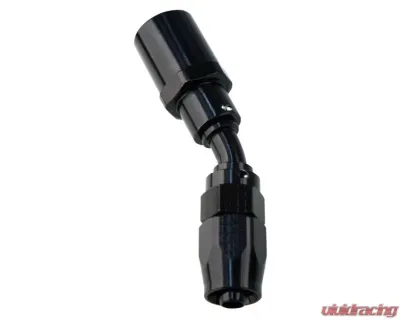 Fragola -6AN Pro-Flow x 45 Degree 3/8 EFI Quick Disconnect Hose End - Black - 224506B-6QD
