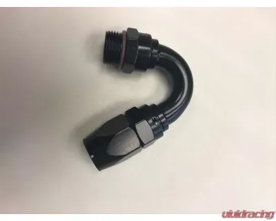 Fragola -10AN Male Rad. Fitting x 150 Degree Pro-Flow Hose End - Black - 231510-BLRAD