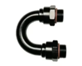 Fragola -8AN (3/4-16) 180 Degree ORB Adapter Black