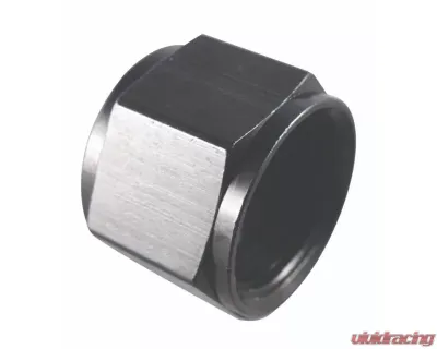 Fragola -6AN Aluminum Flare Cap w/ 1/8 FPT Black - 492926-BL