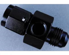 Fragola Inline Gauge Adapter -6AN Male x -6AN Fem - Black