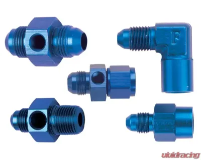 Fragola -16AN Inline Oil Temp Adapter - Black - 495036-BL