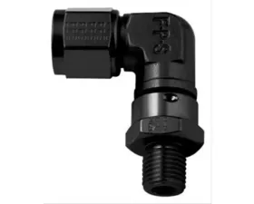 Fragola -12AN Female Nut x 7/8-14 (10) O-Ring 90 Degree Swivel - Black
