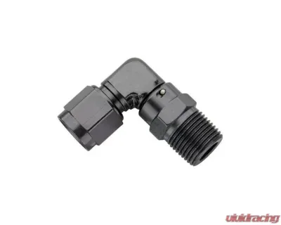 Fragola -10AN Female Swivel To 3/8 NPT - 90 Degree - Black - 499411-BL