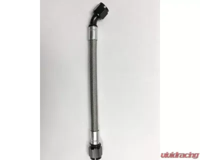 Fragola -10AN PTFE Hose Assembly Straight x 45 Degree 12in - 6010-1-4-12BL
