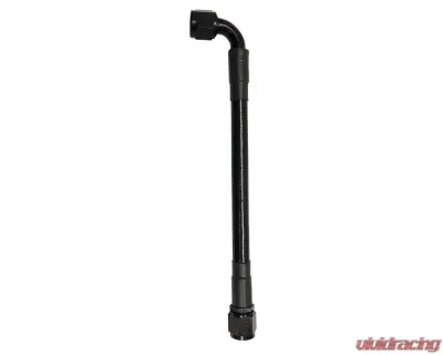 Fragola -6AN Ext Black PTFE Hose Assembly Straight x 90 Degree 72in - 6026-1-2-72BL