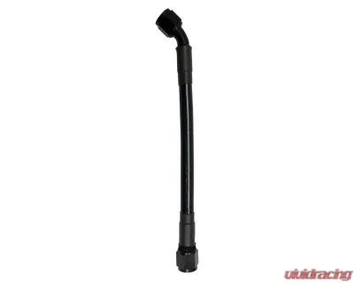 Fragola -10AN Ext Black PTFE Hose Assembly Straight x 45 Degree 24in - 6029-1-4-24BL