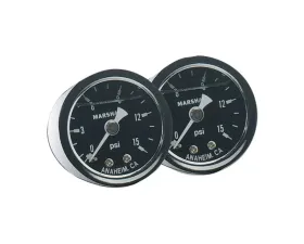 Fragola Fuel Pressure Gauge 0-15 PSI Liquid Filled