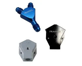 Fragola Y-Fitting -10AN Male Inlet x -8AN Male Outlets Black