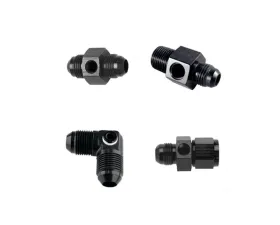 Fragola -6AN Male 90 w/ 1/8 FPT Port - Black