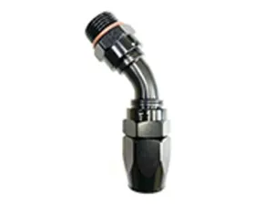 Fragola -8AN Male Rad. Fitting x 45 Degree Pro-Flow Hose End Black