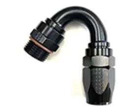 Fragola -8AN Male Rad. Fitting x 150 Degree Pro-Flow Hose End Black