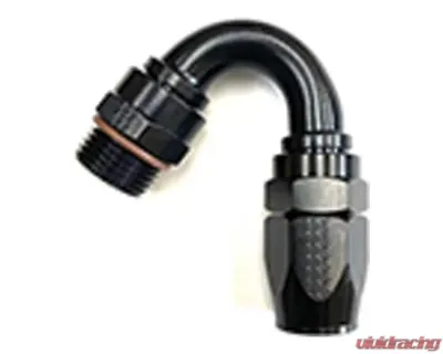 Fragola -8AN Male Rad. Fitting x 150 Degree Pro-Flow Hose End Black - 231508-BLRAD