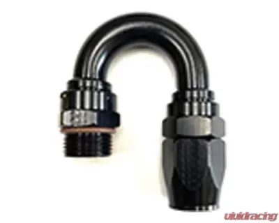 Fragola -8AN Male Rad. Fitting x 180 Degree Pro-Flow Hose End Black - 231808-BLRAD