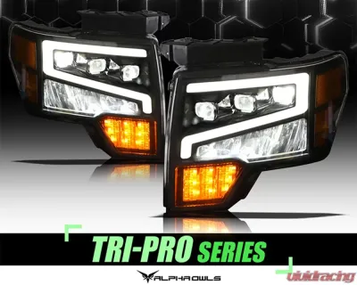 Alpha Owls Tri-Pro Series LED Projectors Headlights Ford F150 2009-2014 - 7162952