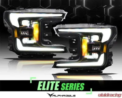 Alpha Owls Elite-Pro Series LED Projector Headlights (w/Black Bezel) Ford F-150 2018-2020 - 7163010