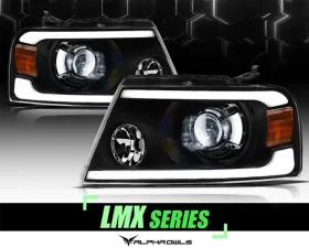 Alpha Owls LMX Series LED Projector Headlights (LED Projector Black housing w/ LumenX Light Bar) Ford F-150 | Lincoln Mark-LT 2004-2008