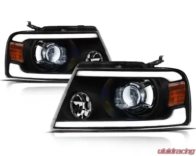 Alpha Owls LMX Series LED Projector Headlights (LED Projector Black housing w/ LumenX Light Bar) Ford F-150 | Lincoln Mark-LT 2004-2008 - 8707418