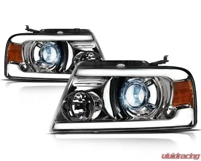Alpha Owls LMX Series LED Projector Headlights (LED Projector Chrome housing w/ LumenX Light Bar)Ford F-150 | Lincoln Mark-LT 2004-2008 - 8707425